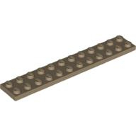 Lego destička 2x12, tmavě béžová (4268715)